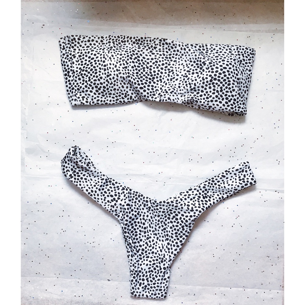 New Leopard print bandeau bikini set❤️S-M - Picture 3 of 5